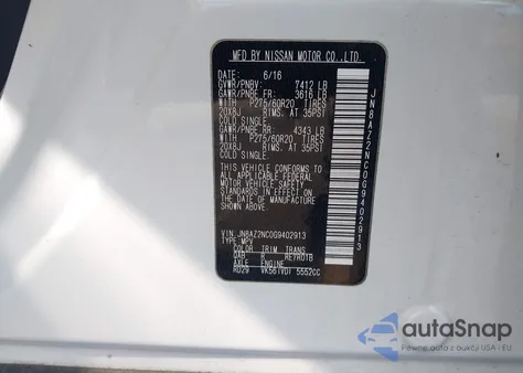 2016 Infiniti Qx80 z USA, uszkodzony, nr VIN JN8AZ2NC0G9402913